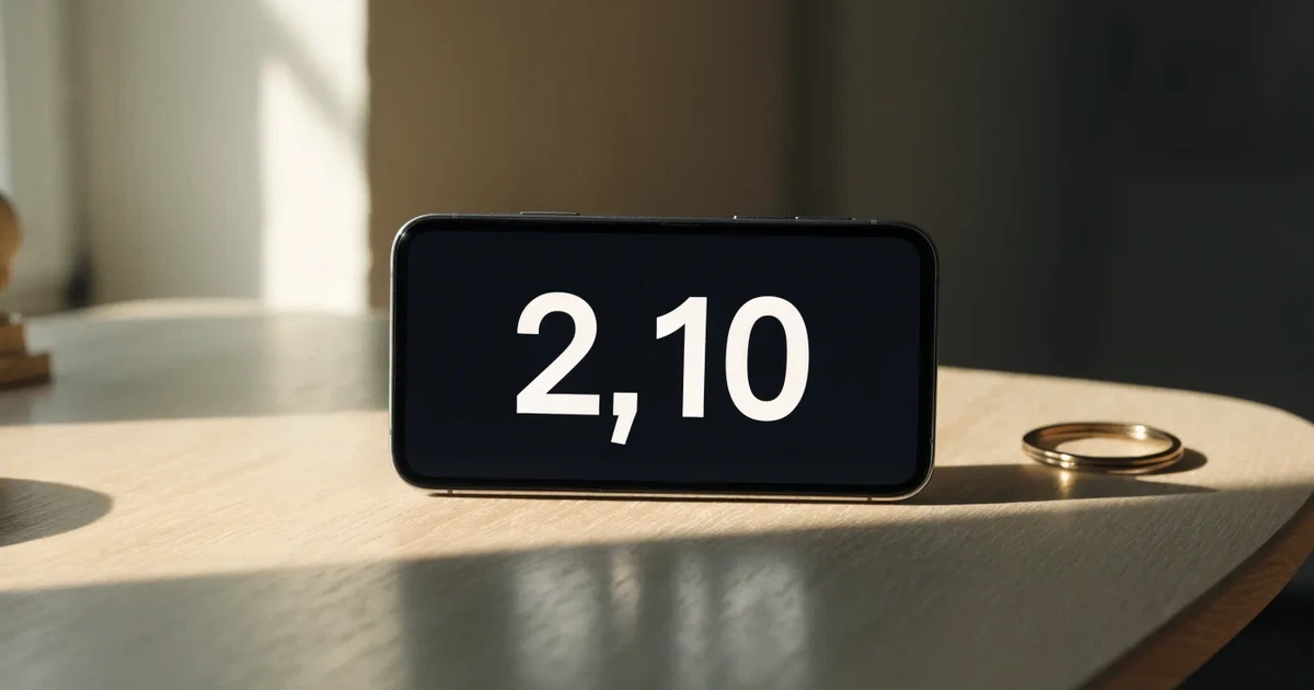 Ein Smartphone mit dunklem Display liegt auf einem hellen Tisch neben einem Schlüsselbund, Tageslicht fällt von der Seite ein.