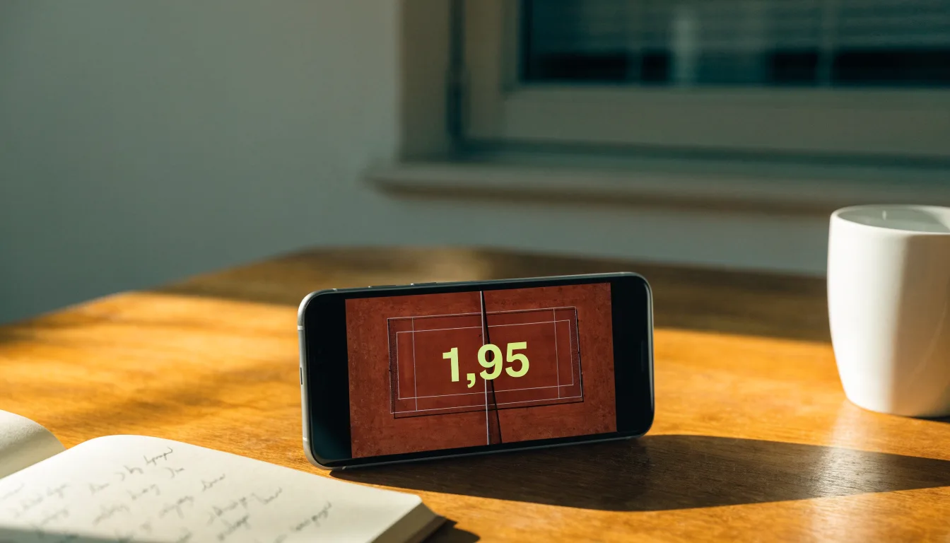 Ein Smartphone mit dunklem Display liegt auf einem Holztisch neben einem Notizbuch, durch das Fenster fällt Abendlicht.